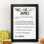 Personalised Things I Love About Girlfriend Print, thumbnail 4 of 4