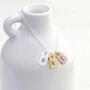 Personalised Three Disc Names Or Initials Necklace Gift, 2 of 3