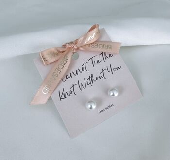 Bridesmaid Personalised Sterling Silver Pearl Earrings, 7 of 7