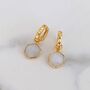 The Hexagon Moonstone Gold Plated Gemstone Earrings, thumbnail 1 of 7