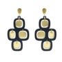 Black And Gold Mirror Statement Drop Earrings, thumbnail 2 of 4
