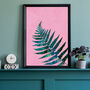 Custom Colour Tropical Fern Leaf Personalised Print, thumbnail 1 of 6