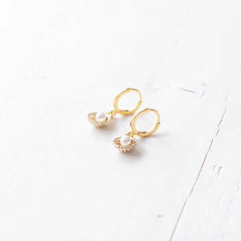 Gold Plated Shell Earrings, 3 of 10