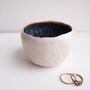 Handmade Dark Brown/Blue Ceramic Ring Bowl, thumbnail 3 of 7