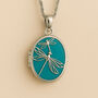 Personalised Sterling Silver Blue Dragonfly Locket, thumbnail 1 of 9
