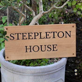Personalised Oak House Plaque | Home Address Sign| 24cm High, 7 of 12