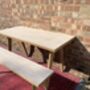 Modern Laminated Birchwood Bench With Tapered Legs, thumbnail 7 of 12