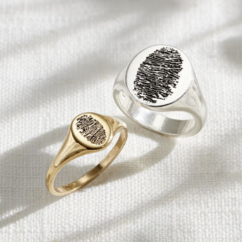 Chunky Oval Fingerprint Signet Ring, 3 of 5