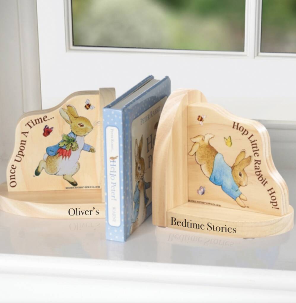 Personalised Peter Rabbit Wooden Bookends, 1 of 3