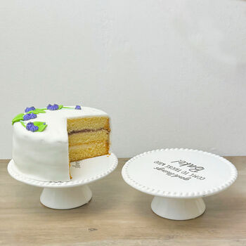 White Ceramic Cake Stand And Cake Plate Gift For Bakers, 8 of 12