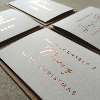 Rose Gold Foiled 'Jingle Bells' Christmas Card, 3 of 3