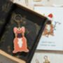 French Bulldog Wooden Keyring With Optional Christmas Card, thumbnail 6 of 9