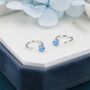 Aquamarine Blue Cz Crystal Huggie Hoop Earrings, thumbnail 4 of 10