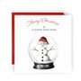 Christmas Snowglobe Snowman Christmas Card, thumbnail 1 of 4