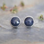Sapphire Stud Earrings In Midnight Blue, thumbnail 1 of 4