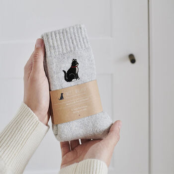 Cat Socks – Wool Unisex Socks For Cat Lovers, 4 of 12