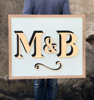 Bespoke Large Painted Wooden Initial Sign, 2 of 3