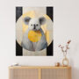 King Koala Bear Yellow Grey Modern Wall Art Print, thumbnail 1 of 6