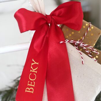 Bow Christmas Stocking Personalised, 4 of 9