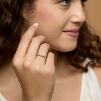 Dainty Round Blue Topaz Ring, 2 of 8