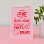 Real Love 'Farts And Dishes' Funny Valentines Card, thumbnail 3 of 7