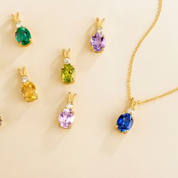 Blue Sapphire Pendant Necklace In Sterling Silver And Gold, 10 of 12