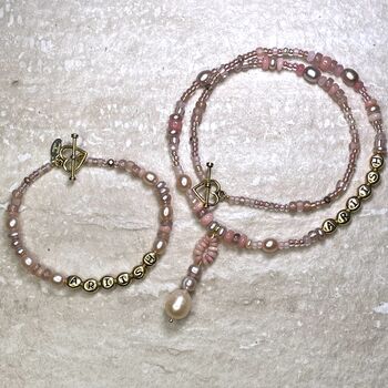 'Angel' Opal, Rose Quartz And Pearl Bracelet, 2 of 4