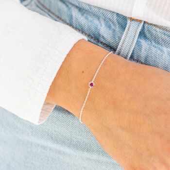 August Birthstone Sterling Silver Birthday Bracelet, 2 of 12