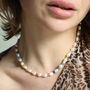 Freshwater Pearl And Rainbow Moonstone Bead Necklace, thumbnail 1 of 3