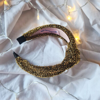 Gold Tinsel Sparkle Knot Headband, 2 of 4