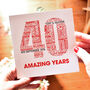 Personalised Ruby 40th Wedding Anniversary Card, thumbnail 2 of 4