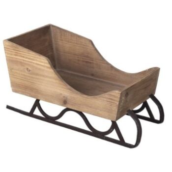 Large Wooden Sleigh Decoration, 2 of 2