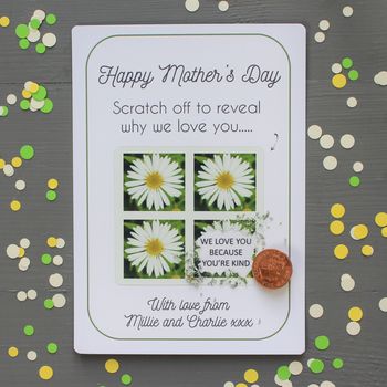 Mother's Day Reasons We Love You Scratchcard, 2 of 4