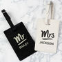 Personalised Mr And Mrs Leather Luggage Tag Set, thumbnail 2 of 3
