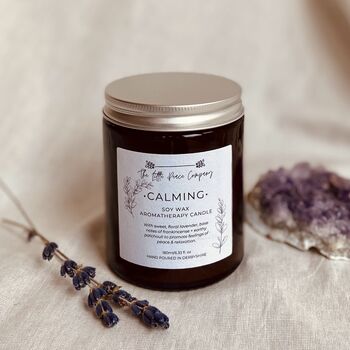 Calming Scented Soy Wax Aromatherapy Candle, 2 of 7