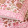 Pink Coneflower Block Printed Cushion Cover Set Of Two, thumbnail 3 of 3