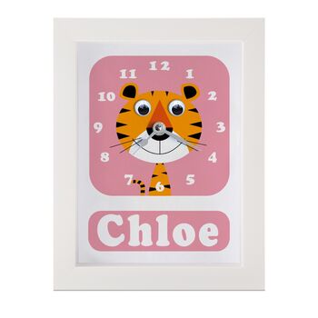 Personalised Childrens Tiger Clock, 9 of 10