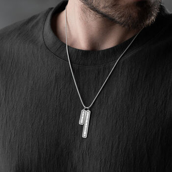 Personalised Men’s Coordinates And Date Necklace, 3 of 8