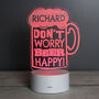 Personalised 'Beer Happy' LED Colour Changing Light, thumbnail 2 of 12