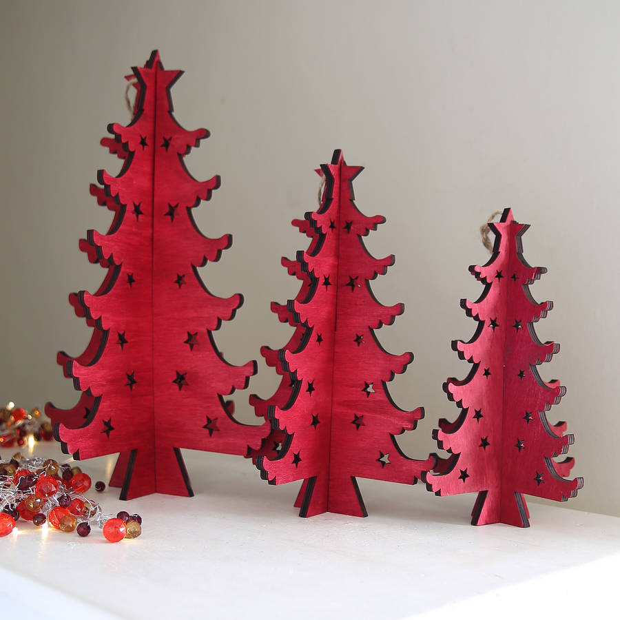 Red Scandi Christmas Tree Decoration