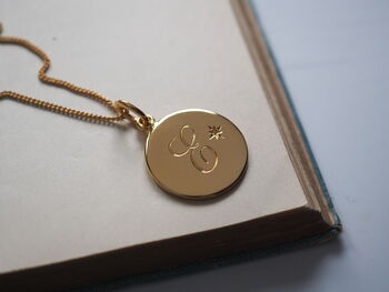 Birthstone Initial Necklace In Gold, 8 of 10