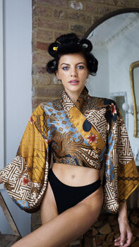 Gold Silk Wrap Top, 2 of 4