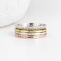 Personalised Sterling Silver Floral Trio Spinner Ring, thumbnail 2 of 7
