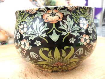 Open Sugar Bowl In William Morris Black Strawberry Thief Design, 4 of 6