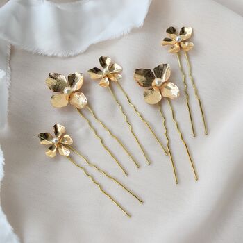 Floral Wedding Hair Pin Set, 2 of 8