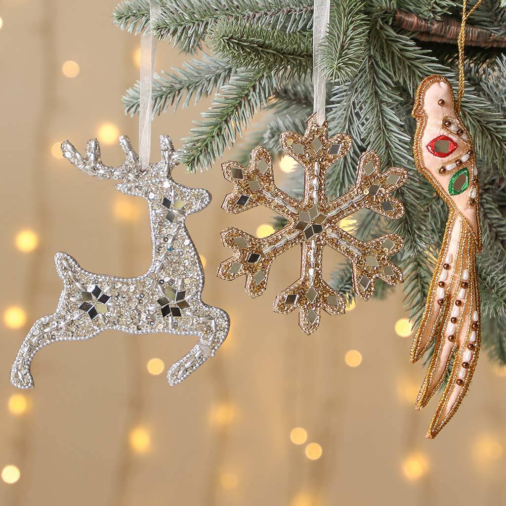 Set Of Three Fairytale Christmas Tree Decorations By Dibor