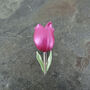 Single Pink Tulip Flower Brooch, thumbnail 1 of 3
