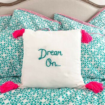 Personalised Cushion Cover With Tassels, 3 of 10