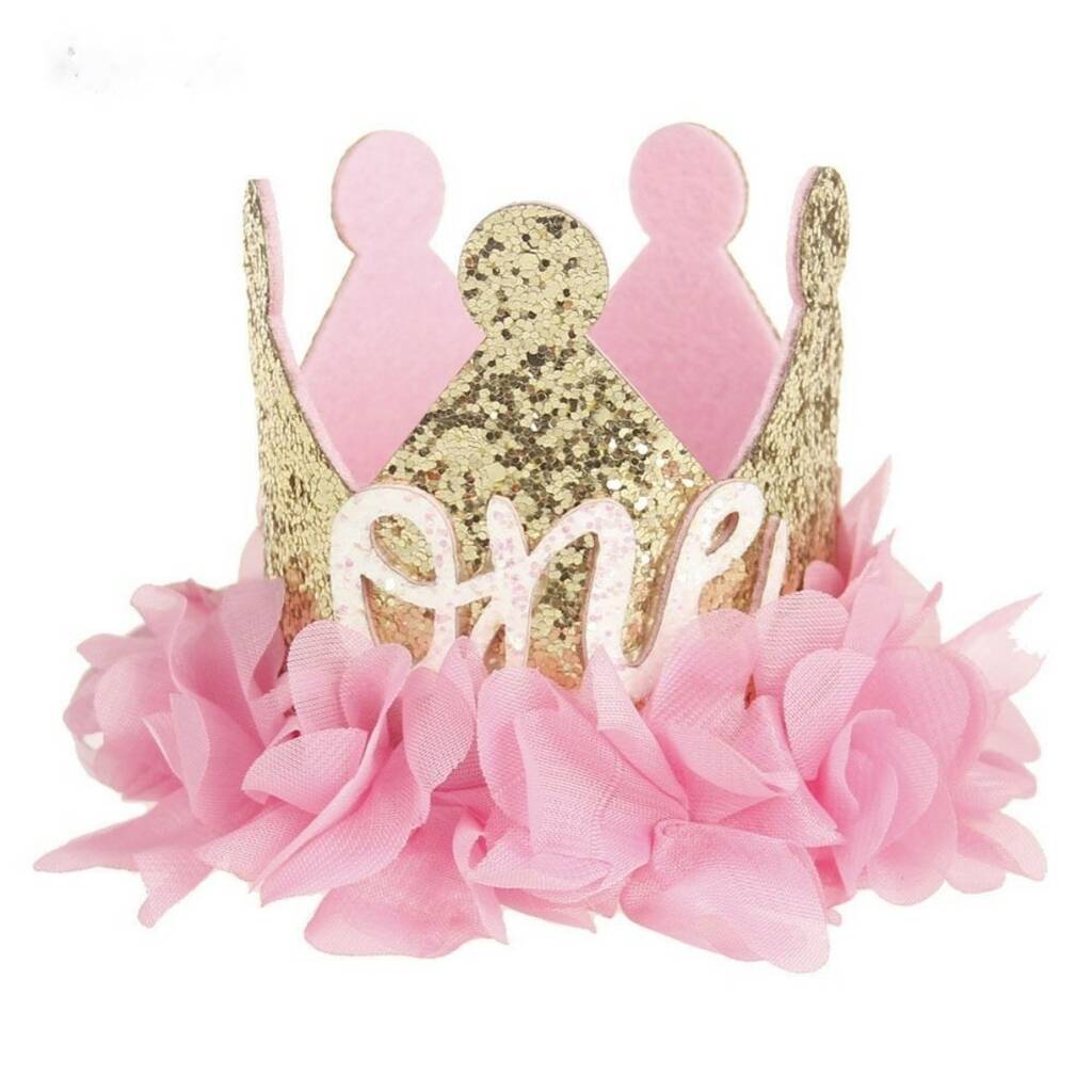 First Birthday Gold And Pink Party Crown, 1 of 7