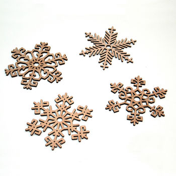 Wooden Snowflake Hanging Christmas Decorations, 2 of 3